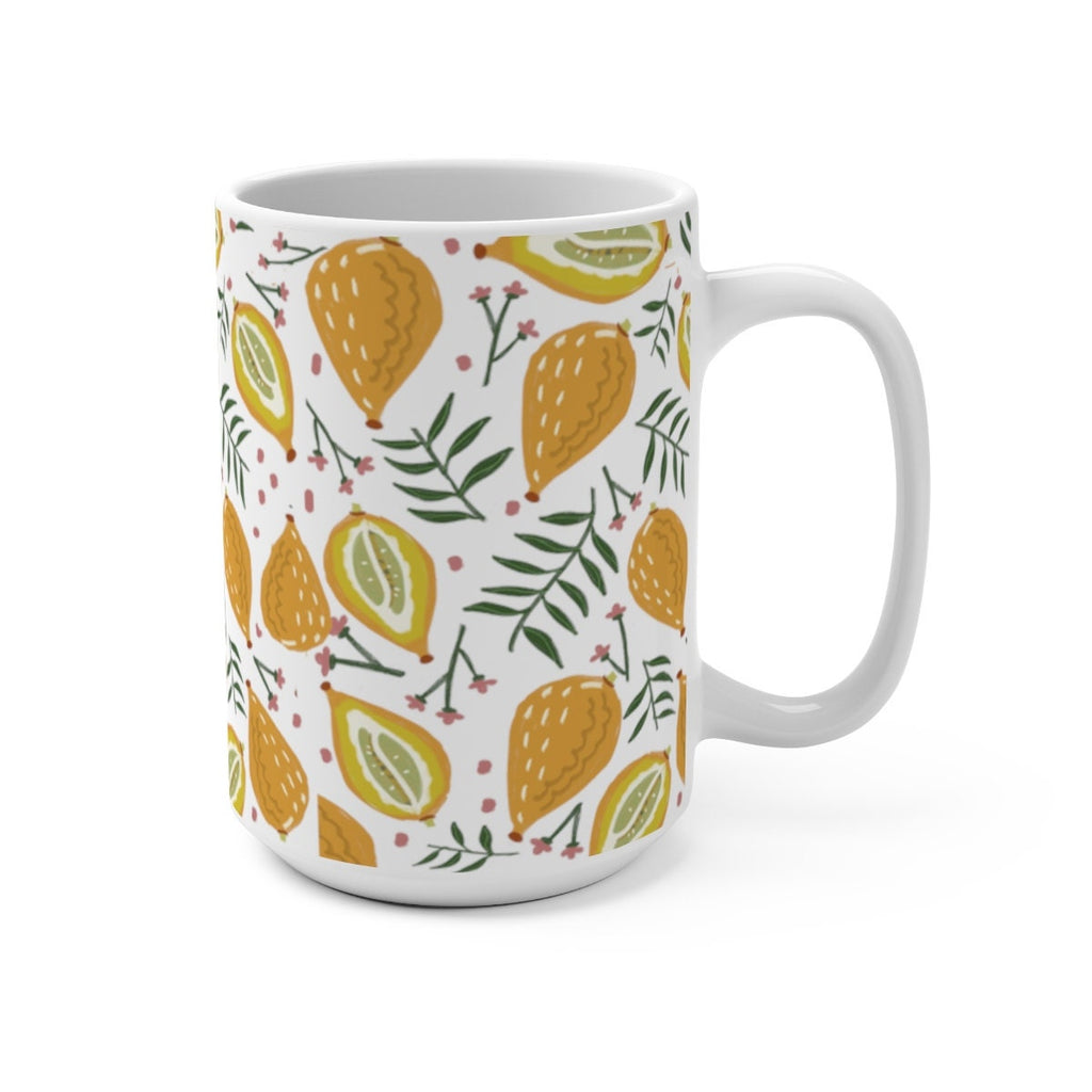 Sukkot Etrog Mug, art, Mug, tea cup, coffee cup, Ceramic Mug 11oz 15oz, morning mug, Israel, Jewish gift, coffee mug, feast of tabernacles