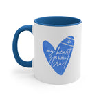 Israel Mug my Heart is with Israel Accent Coffee Mugs 11 oz red blue Am Israel Chai jewgotitart jewish gift Israelite Israeli Hanukkah gifts