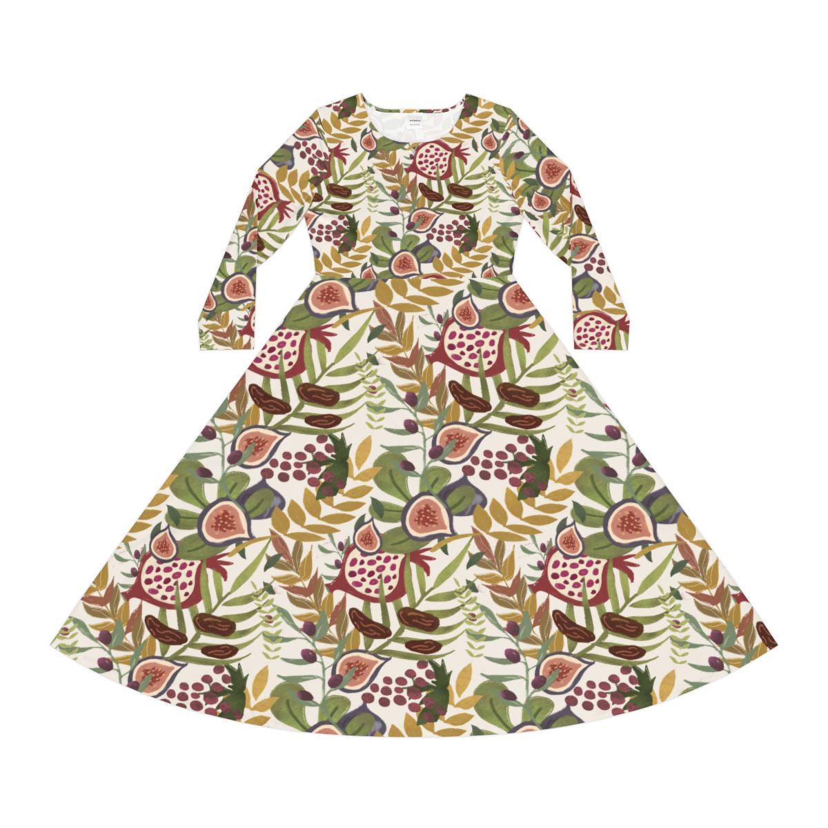 7 Species of Israel Print Dress: Rosh Hashanah Jewish Holiday Outfit