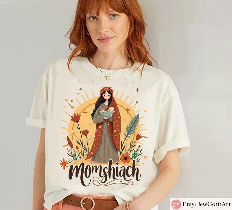Jewish Mom Shirt Momshiach Tee Jewish T-Shirt for Women Bible Mom Gift Shabbat Shirt Hebrew Jewish Apparel Redemption Shirt Israel Shirt Art