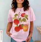 Rosh Hashanah Shirt Am Yisrael Chai graphic tees tshirt Apple Honey Art jewish gift Israeli Artist Hashana Jewish Holiday Gifts Shana Tova