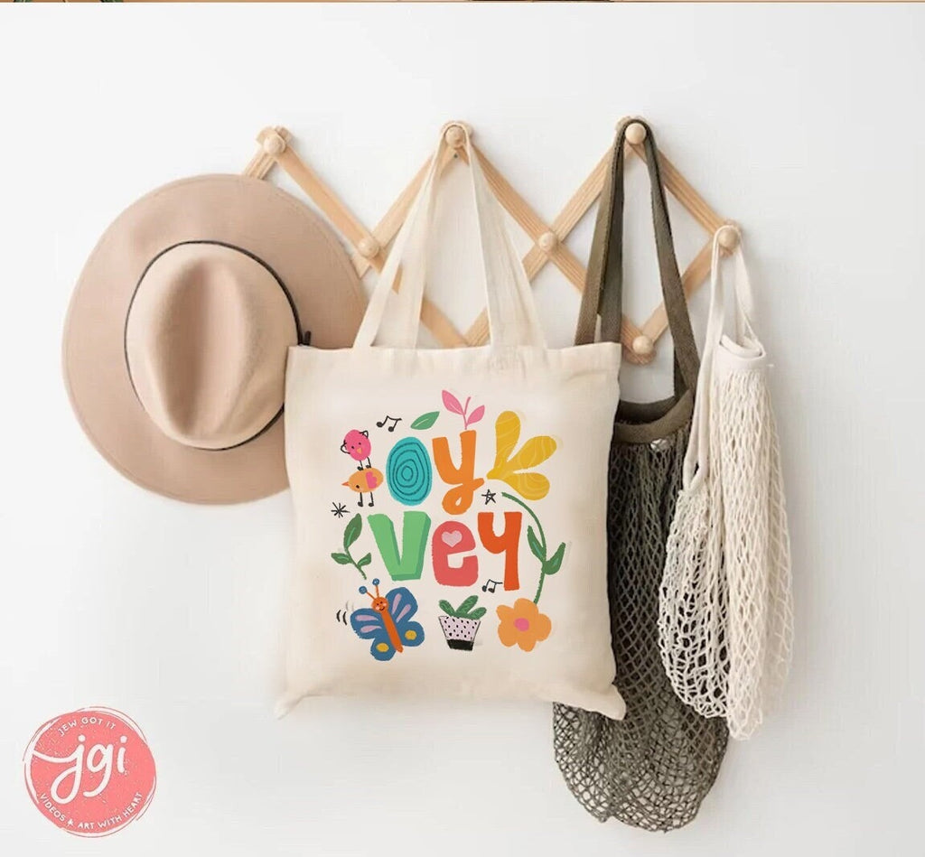 OY VEY Tote bag, cotton canvas bag, Tote bag, Aesthetic tote bag, Aesthetic, Gift for her, Gift for him, Art tote bag, Art, Shabbat, Jewish