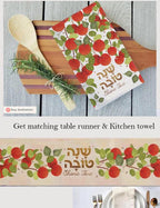 Personalized Shana tova Apple & Bees Table Runner Honey Jewish gifts holiday Israel Rosh Hashanah jewish gift Israel dinner table custom