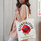 ReJWvination Tote bag Canvas Red Flower Kalanit Mug 11oz 15oz jewish Ceramic Israel jewish Hanukkah Gifts Israeli Artist Israel Art