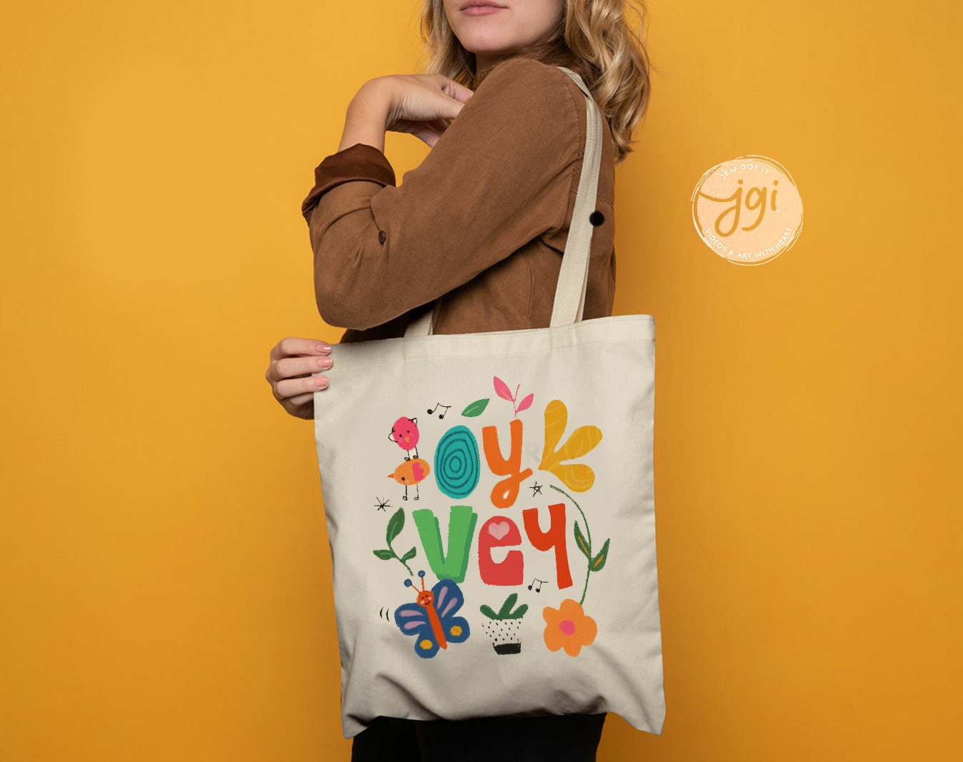 OY VEY Tote bag, cotton canvas bag, Tote bag, Aesthetic tote bag, Aesthetic, Gift for her, Gift for him, Art tote bag, Art, Shabbat, Jewish