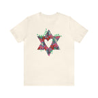 Flower Star David Shirt Unisex Jersey Short Sleeve Graphic Tee, vintage, israel, art, jewgotitart, jewish gift Israelite, Israeli Pride Jew