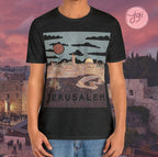 Vintage Jerusalem Shirt, Jewish shirt, Hebrew shirt, woman shirt, t-shirt women trendy, Vintage Inspired Cotton T-shirt, Unisex Tee