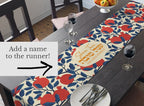 Shana tova Rosh Hashanah Table Runner Jewish gift Jewish holiday Israel pomegranates, jewish gift Israel Jewish New Year custom personalized