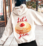 Hanukkah Sweater Donut Hoodie | Let’s Jam Jelly Donut Shirt | Jewish Gift for Men & Women | Chanukah Israeli Artist Design Hanukkah Shirt