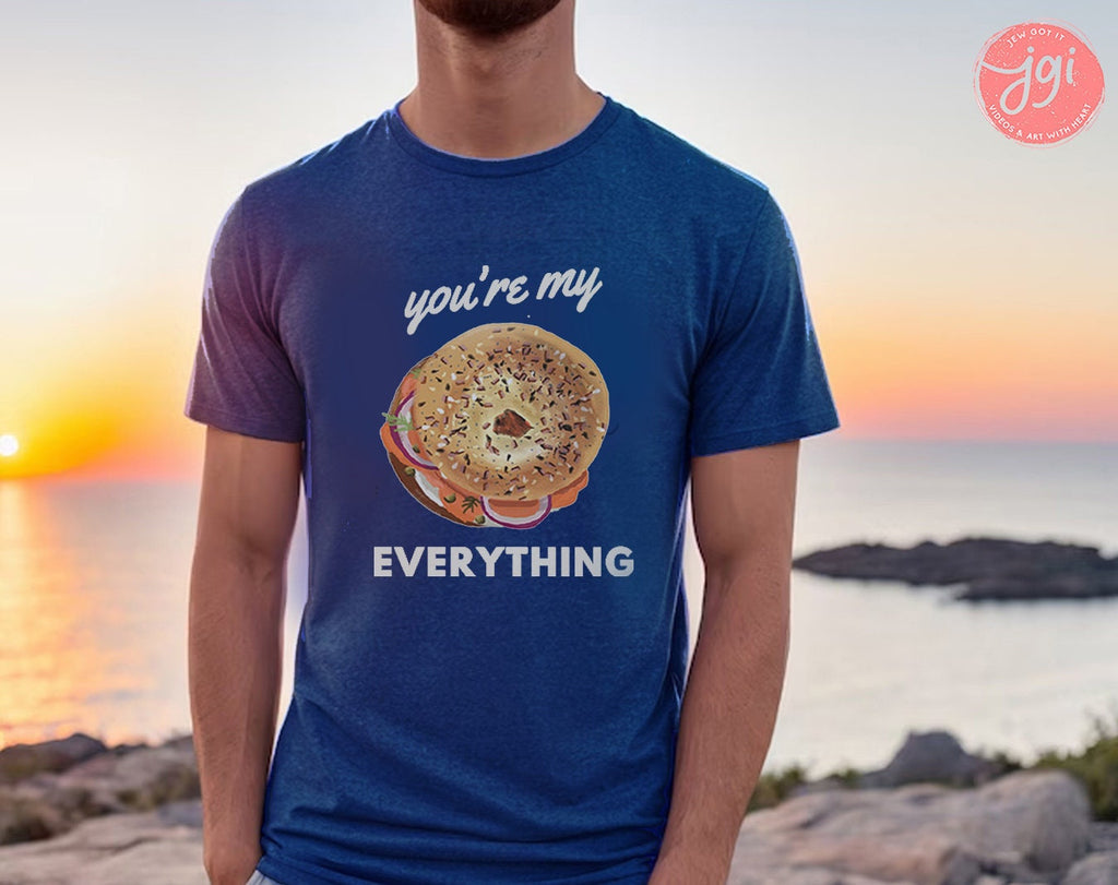 Everything Bagel shirt, Jewish shirt, woman shirt, t-shirt women trendy, bagel, art, Cotton shirt, gift for her, gift for him, jewish