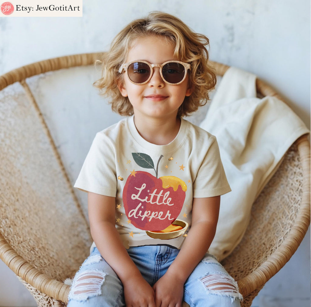 Rosh Hashanah Toddler Shirt Baby Onesie Little Dipper Apple & Honey Tee Jewish Holiday Gift Shana Tova Shirt Kid's T-Shirt Jewish Gifts