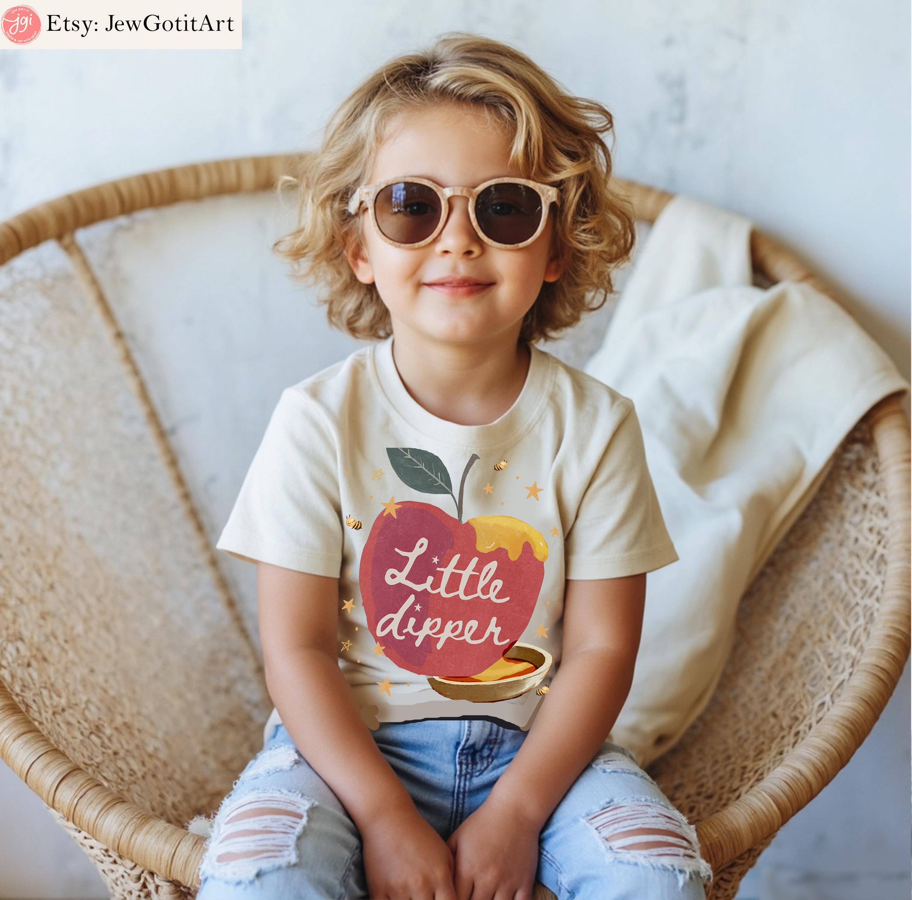 Rosh Hashanah Toddler Shirt Baby Onesie Little Dipper Apple & Honey Tee Jewish Holiday Gift Shana Tova Shirt Kid's T-Shirt Jewish Gifts
