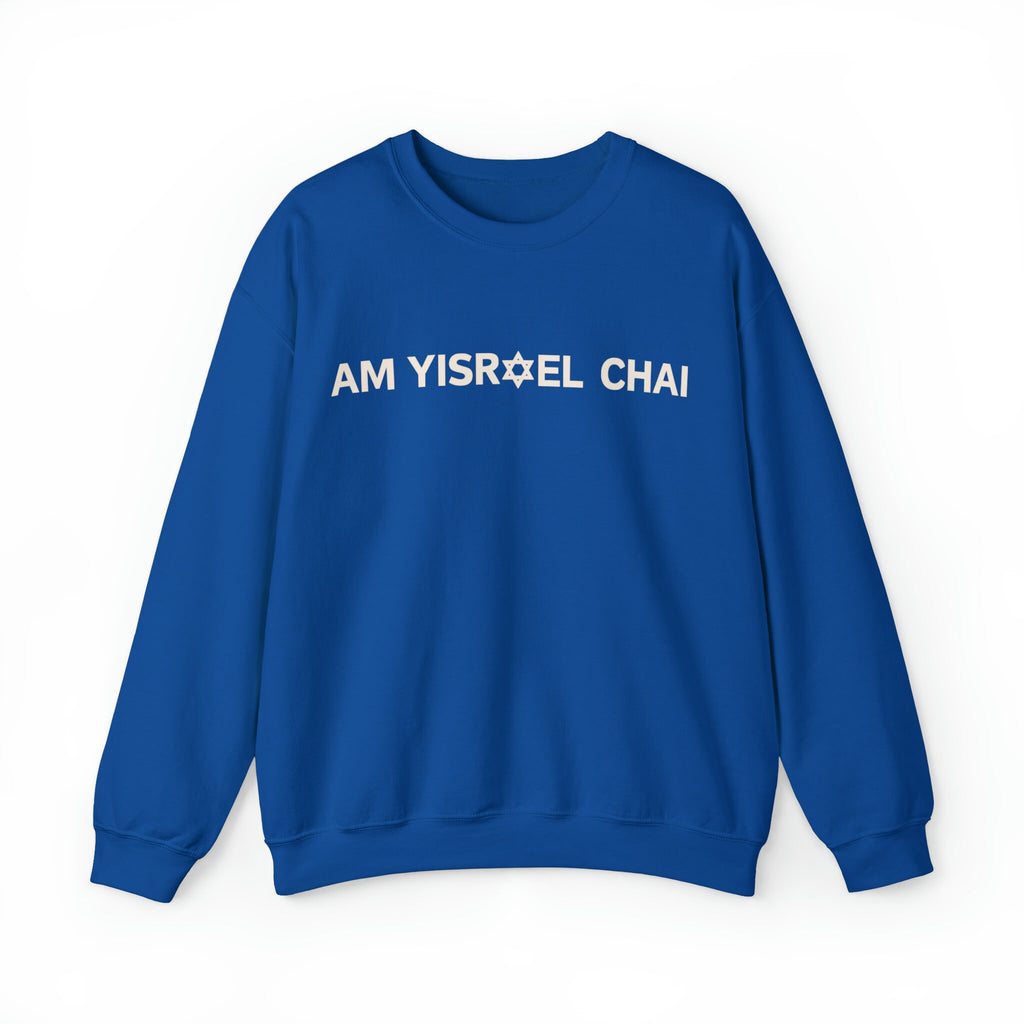 Am Yisrael Chai Jewish Star of David Sweater Unisex Crewneck Sweatshirt Israel sweater Jewish gift Hanukkah gift proud jew israelite Stand