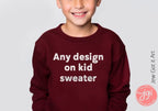 Kids Sweater, get any design, Youth Crewneck Sweatshirt, kid sweater, jewish shirt, israel shirt jewish gift am yisrael chai, lion judah art