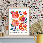 Pomegranate Wall Art Print Israeli Fruit Art for Kitchen or Dining Room Framed Israel Artwork Jewish Home Decor Mediterranean Style Art