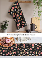 Hanukkah Donut Table Runner Chanukah Jewish gifts Jewish holiday Israel Donuts Art Dessert jewish art table decor, custom personalized gift