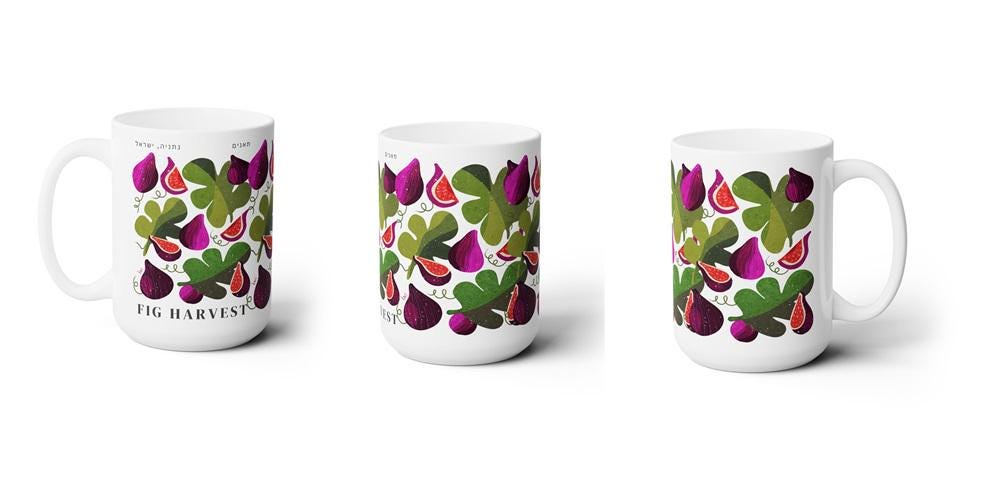 Figs Shirt Israel T-Shirt Jewish Pride Hebrew Shirt with Israeli Flag Fruit Market Shirt Hebrew Fig Art Am Yisrael Chai Jewish Fruit Shirt