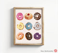 Hanukkah Wall Art Jelly Donut Art Poster: Food Art Framed Art Jewish Gift, Israeli Design Chanukkah