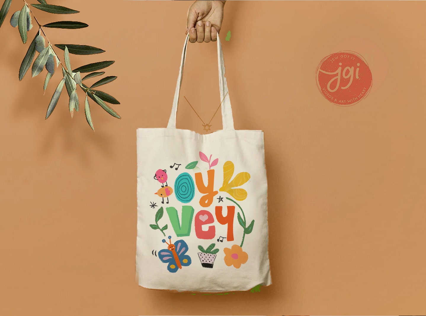 OY VEY Canvas Bag, Tote bag, Gift idea, cotton canvas bag, Aesthetic tote bag, Aesthetic, Gift for her, Art tote bag, Art, Shabbat, Jewish