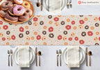 Hanukkah Donut Table Runner Chanukah Jewish gifts Jewish holiday Israel Donuts Art Dessert jewish art table decor, custom personalized gift
