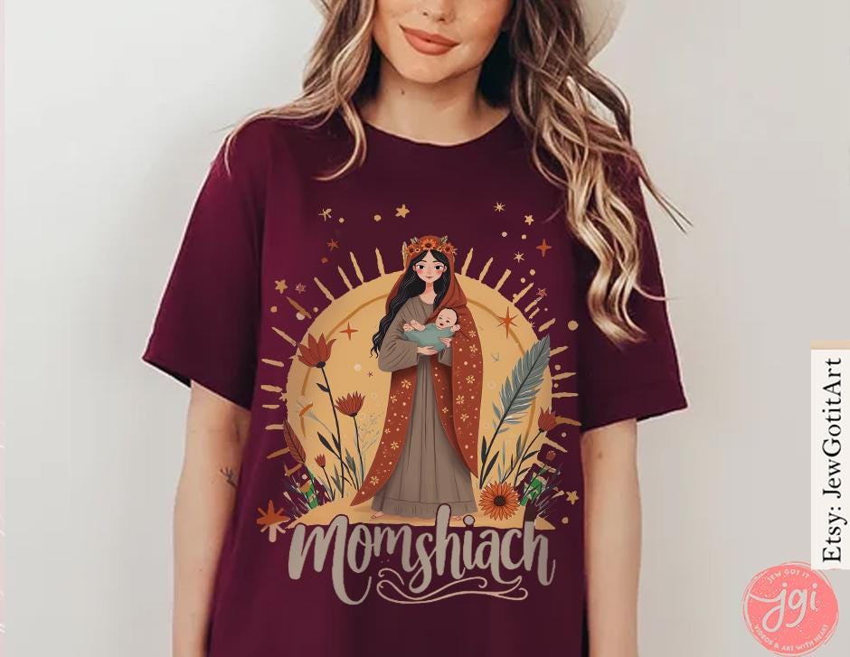 Jewish Mom Shirt Momshiach Tee Jewish T-Shirt for Women Bible Mom Gift Shabbat Shirt Hebrew Jewish Apparel Redemption Shirt Israel Shirt Art