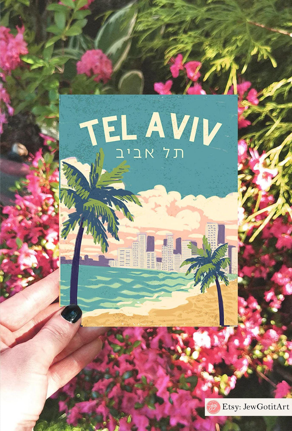 Israeli Cities Greeting Set Cards Israel City Art for Purim Pesach Jewish Gifts Israeli Artist Am Yisrael Chai Art Jewish Holiday Cards Art