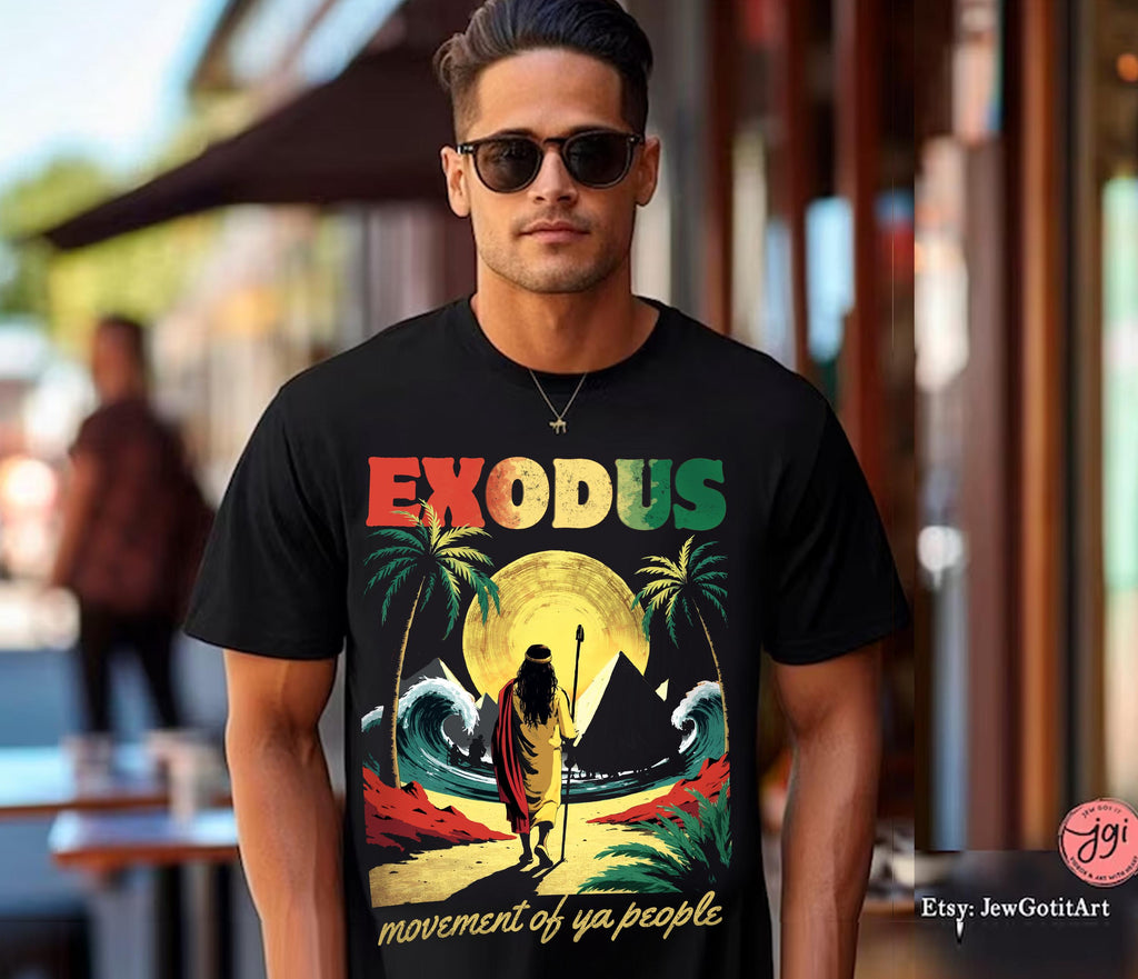 Exodus Passover T-Shirt Reggae Sweatshirt Movement of Ya People Rastafarian Shirt Spiritual Gift Biblical Shirt African Heritage Apparel Art