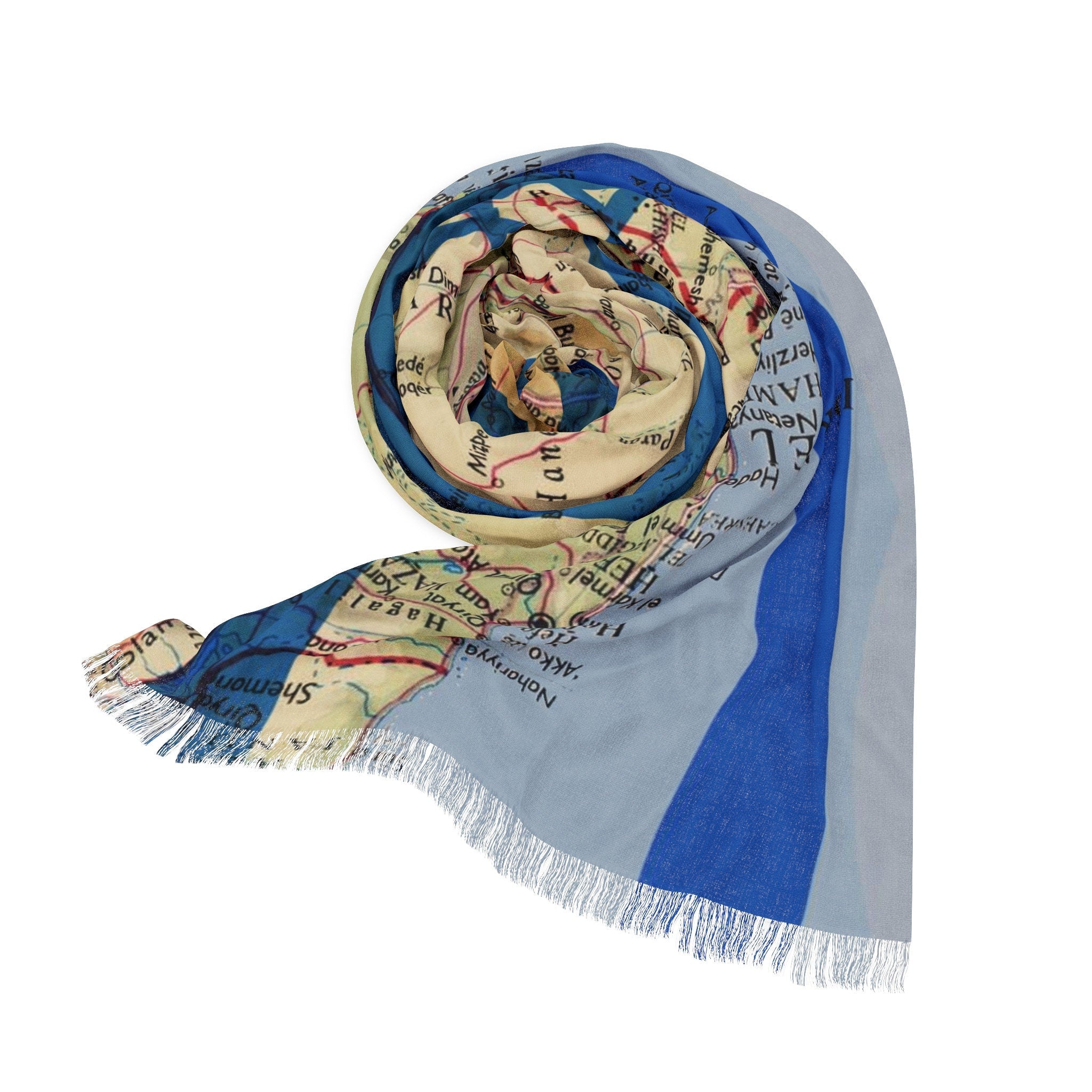Israel Flag Map Scarf Light Men Women fabric Hair Cover Covering Jewish Israeli Artist Am Yisrael Chai Headwrap Israeli Maps State Gifts
