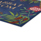 Personalized Challah Cutting Board Shabbat Shalom Glass 7 Species of Israel Hand drawn art jewish gift Israeli artist Israeli shabbos gifts