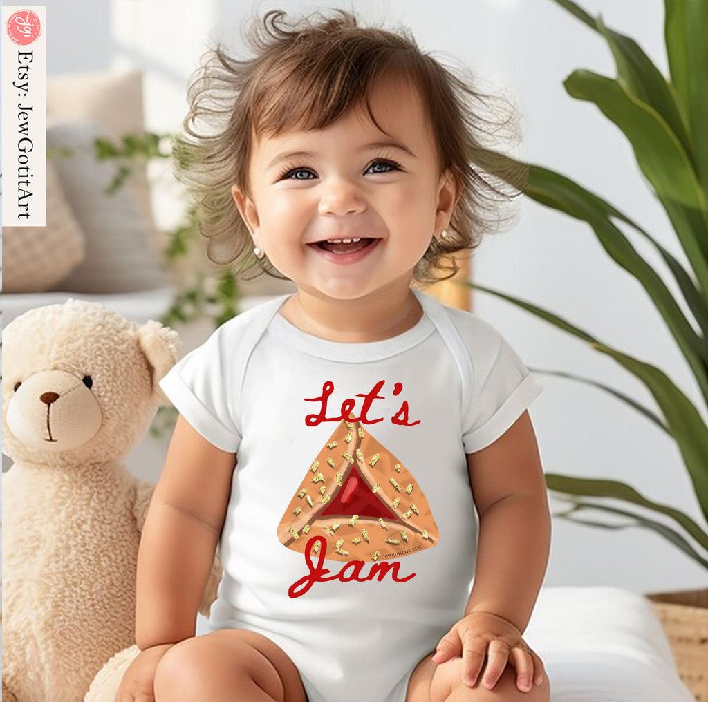 Hamantaschen Purim Baby Onesie Toddler Kid TShirt Sweatshirt Shirt Let’s Jam Purim Costume Jewish Holiday Gift Chai Cookie Shirt Purim Gift