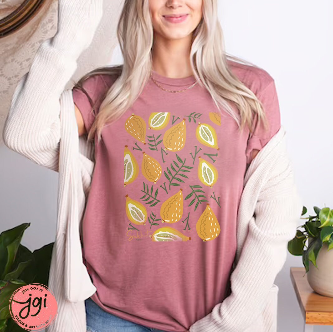 Etrog Sukkot TShirt Fruits of Israel, Sukkah, fruit, feast of tabernacles, jewish gift, Israel, Design Graphic Shirt, Gift for her, shirt