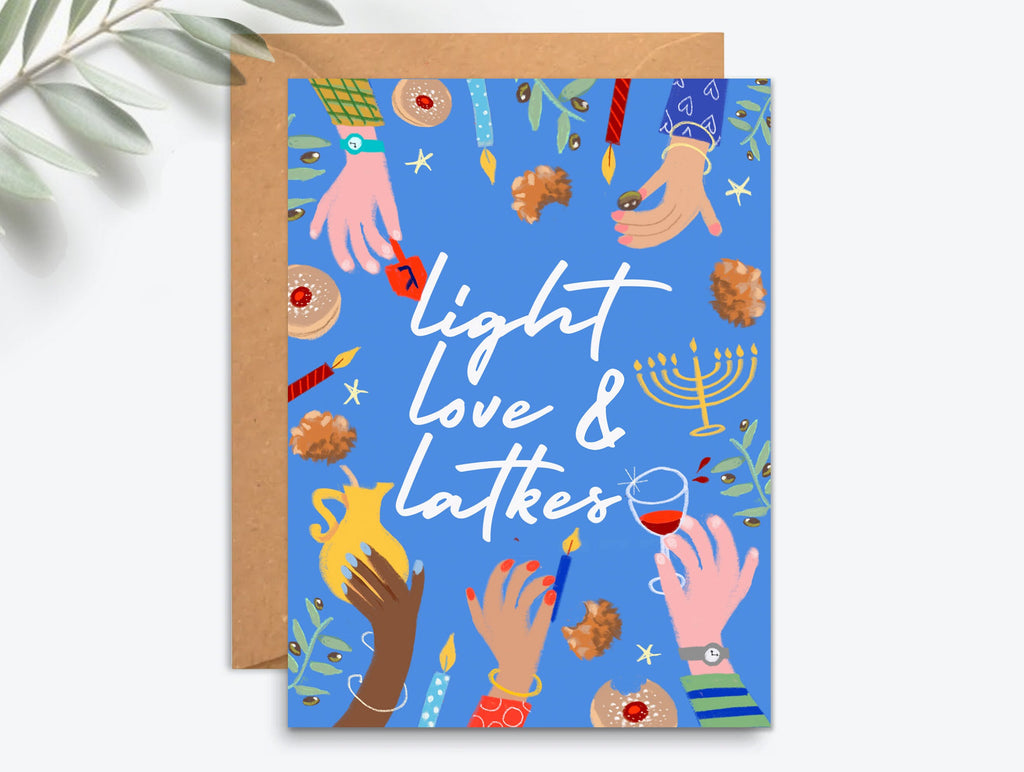 Hanukkah Holiday Card Set Beautiful Funny Punny Hanukkah Cards latkes menorah jelly donut dreidel Happy Chanukah Card Set Greeting Cards