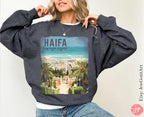 Haifa Israel Tshirt unisex Shirt woman, man shirt, jewish gifts Israel Art Design Jewish Shirt Hanukkah Israeli Artist City Cities of Israel