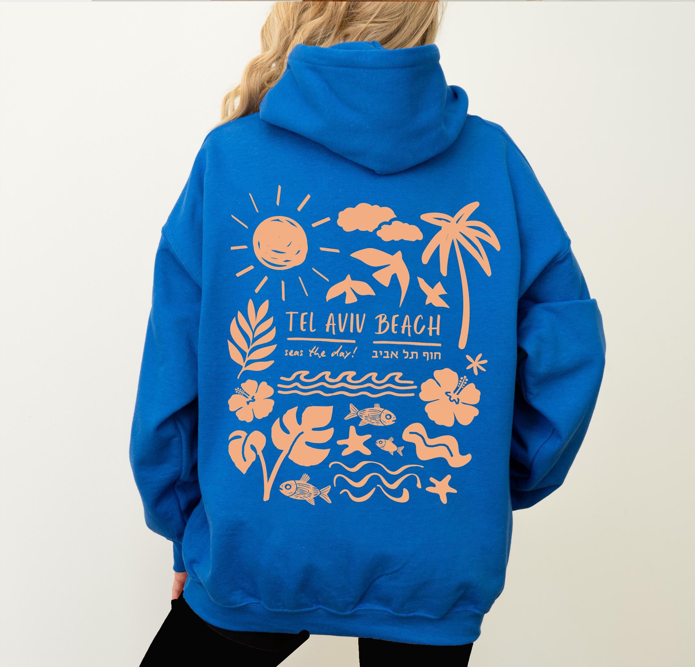 Tel Aviv Beach Sweatshirt T-Shirt Unisex Zionist Shirt Israeli Artist Jewish Gift Israel Apparel Israel Shirt Am Yisrael Chai Beach Shirt