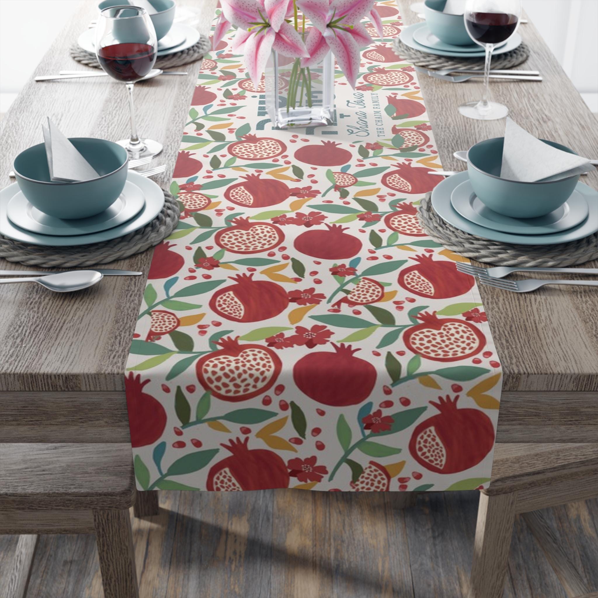 Personalized Shana tova Apple & Honey Table Runner Jewish gift Jewish holiday Israel Rosh Hashanah jewish gift, Israel, dinner table custom