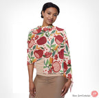 Pomegranates of Israel Scarf Head Headwrap Fruit Scarves Women fabric Hair Cover Covering Jewish Israeli Artist Fruits Art Am Yisrael Chai