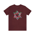 Flower Star David Shirt Unisex Jersey Short Sleeve Graphic Tee, vintage shirt, israel, art, jewish gift Israelite, Israeli Pride, Proud Jew