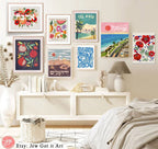 Flower of Israel Kalanit Art Print Kalanit Wall Art Poster Print Israel Jewish gift Hand drawn Flowers Art Yisrael Chai gifts Israeli Artist