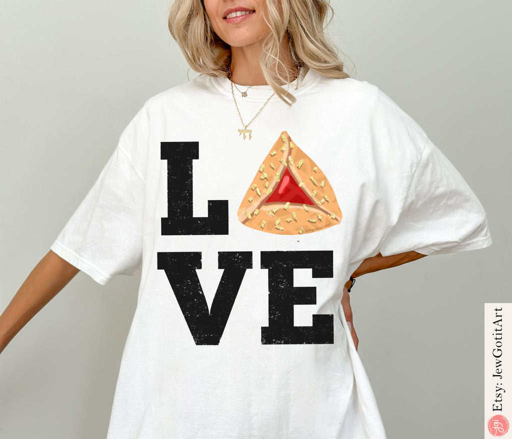 I Love Hamantaschen Purim TShirt Sweatshirt Shirt Purim Costume Israeli Artist Jewish Holiday Gift Yisrael Chai Cookie Shirt Purim Gift