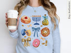Menorah Hanukkah Sweater Coquette Bows Shirt TShirt Unisex Latke Art Sweatshirt Jewish Gift from Israeli Artist Israel Jewish Chanukah חנוכה