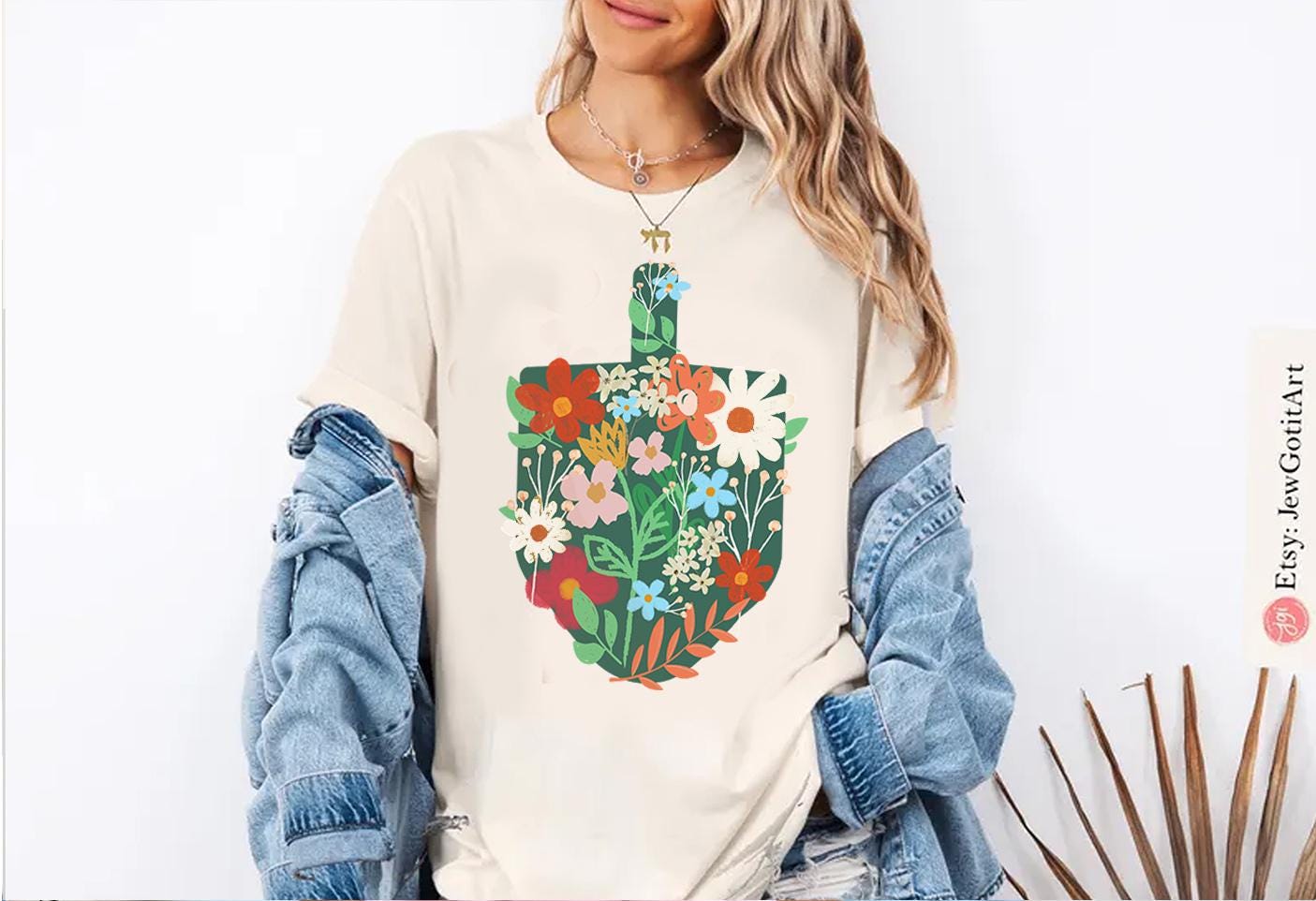 Hanukkah Dreidel Sweater Tshirt unisex Flowers Art sweatshirt woman jewish gift Israel Jewish Shirt Chanukah Israeli Artist Holiday Dreidels