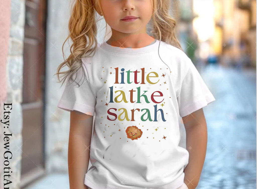 Hanukkah Onesie Little Latke Baby Onesie Shirt | Personalized Jewish Gift | Custom Baby Bodysuit Israeli Artist Am Yisrael Chai Holiday Gift