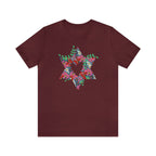 Flower Star David Shirt Unisex Jersey Short Sleeve Graphic Tee, vintage, israel, art, jewgotitart, jewish gift Israelite, Israeli Pride Jew