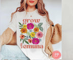 Grow Emuna Flower Shirt Flower T-shirt Am Yisrael Chai graphic tees tshirt Art jewish gift Israeli Artist Jewish Holiday Gifts Flowers Art