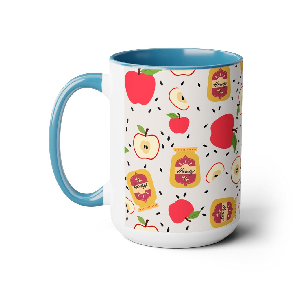 Rosh Hashana Apple Honey Mug Accent Coffee Mugs 11 oz 15 oz red blue Am Israel Chai jewish gift Israelite Israeli Rosh Hashanah gifts
