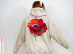 Kalanit Flower Sweatshirt or T-Shirt Unisex Zionist Shirt | Israeli Artist Jewish Gift | Israel Pride Apparel Red poppy red flower Sweater
