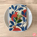 4 Set Pomegranate Napkins Cloth, fruit Kitchen decor home jewish gift Art Napkins Rosh Hashanah Gifts Am Yisrael Chai pomegranates Art