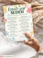 Interactive Passover Seder Question Printable Passover Table Game Engaging Passover Questions Seder Night Passover Printable Activity Gift