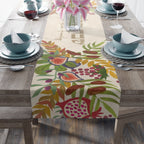 Personalized Shabbat Shalom Table Runner, Jewish gift shabbos, Israel 7 species of Israel fruits flowers, jewish gift israel art, customized