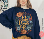 Let My People Go Passover Gift Graphic Tee Sweatshirt Pesach Gift Jewish Israeli Artist Am Yisrael Chai Israel Art T-Shirt Jewish Apparel